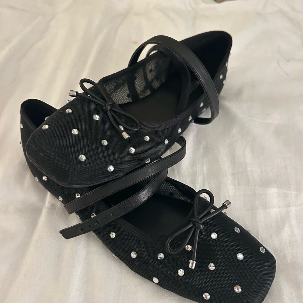 Michael Kors Black Studded Flats with Bow